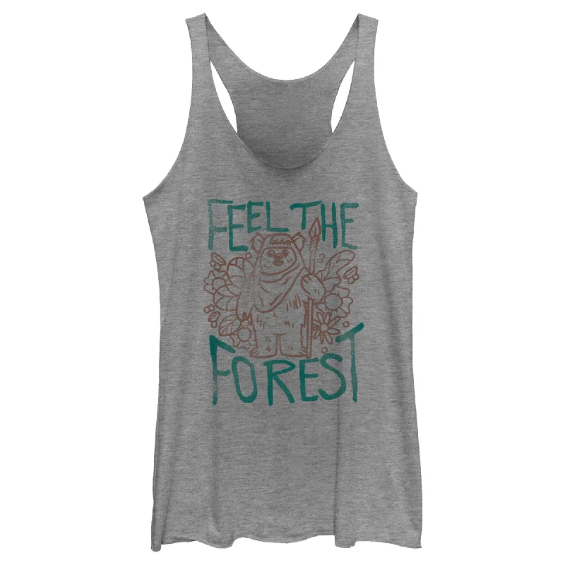 Women's Star Wars: Return of the Jedi Feel the Forest Racerback Tank Top baby blue tank Women's Star Wars: Return of the Jedi Feel the Forest Racerback Tank Top baby blue tank