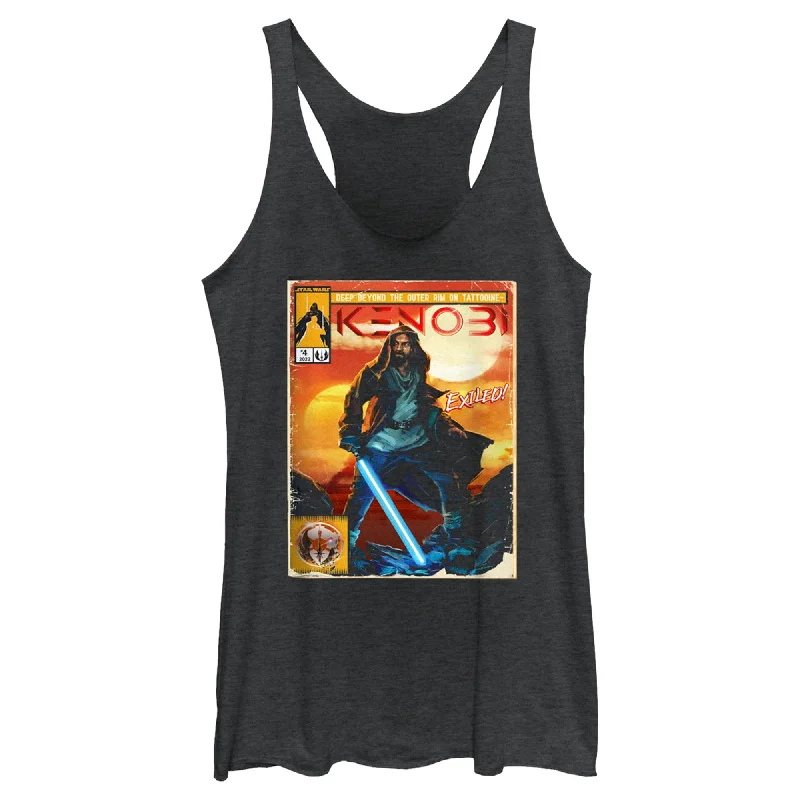 Women's Star Wars: Obi-Wan Kenobi Vintage Comic with Exiled Kenobi Racerback Tank Top strapless tank top Women's Star Wars: Obi-Wan Kenobi Vintage Comic with Exiled Kenobi Racerback Tank Top strapless tank top