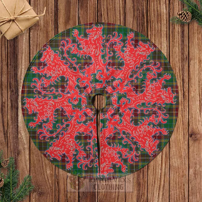 Baxter Tartan Christmas Tree Skirt Lion Rampant Style button skirt front