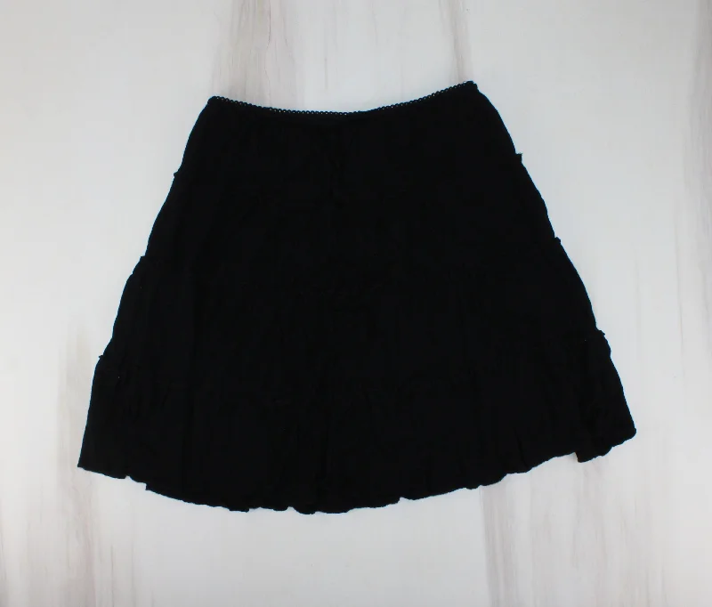 OLD NAVY BLACK DOUBLE LINED SKIRT LADIES MEDIUM PRE-LOVED denim skirt stylish