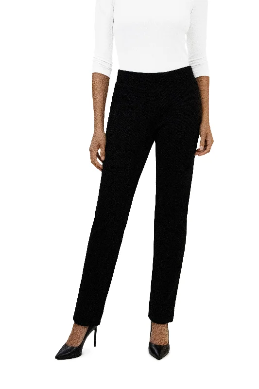 Ottoman Fine Rib Pull On Pant Sleek Black Pants
