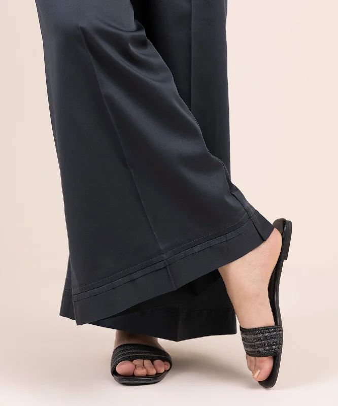 Embroidered Cotton Satin Flatred Pants Comfortable Jogger Trousers
