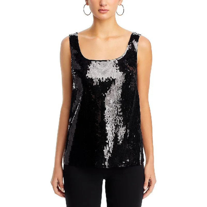 Kobi Halperin Womens Gillian Sequined Scoop Neck Tank Top athletic tank top