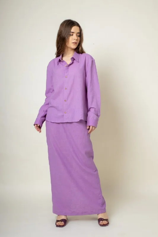 Abby Purple Organic Cotton Skirt chiffon skirt flowing