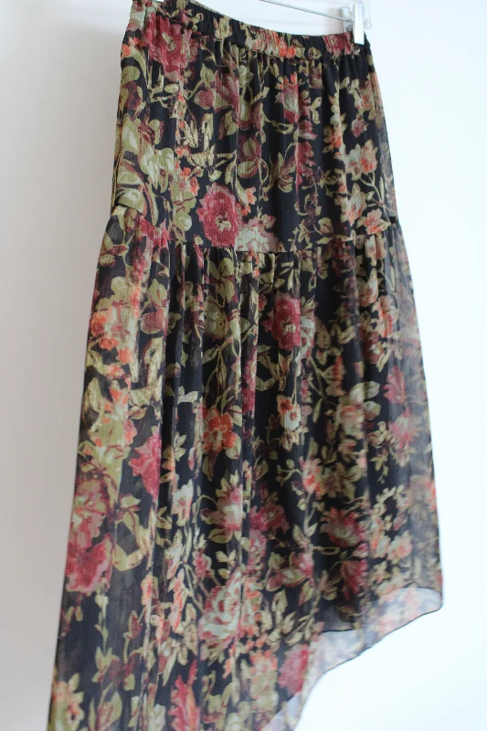 Lindea By Louis Dell'Olio Floral Chiffon Skirt | XS Petite linen skirt relaxed