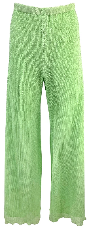 Rosetta Getty Wide Leg Sequin Pants in Lime Trendy Wide-Leg Pants