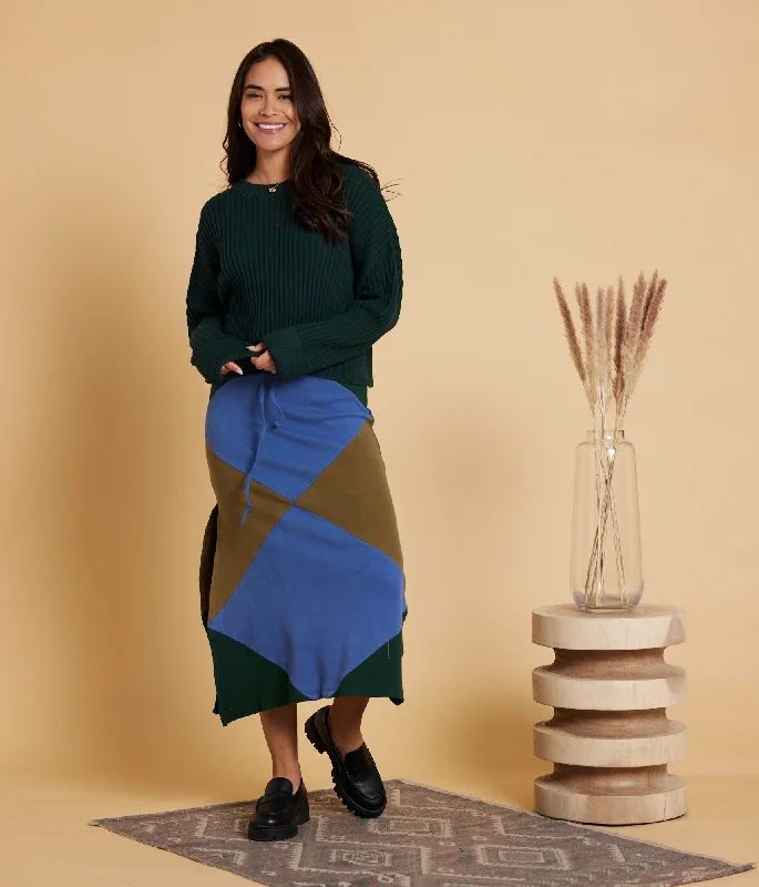 Marcie Skirt - Multi velvet skirt glossy