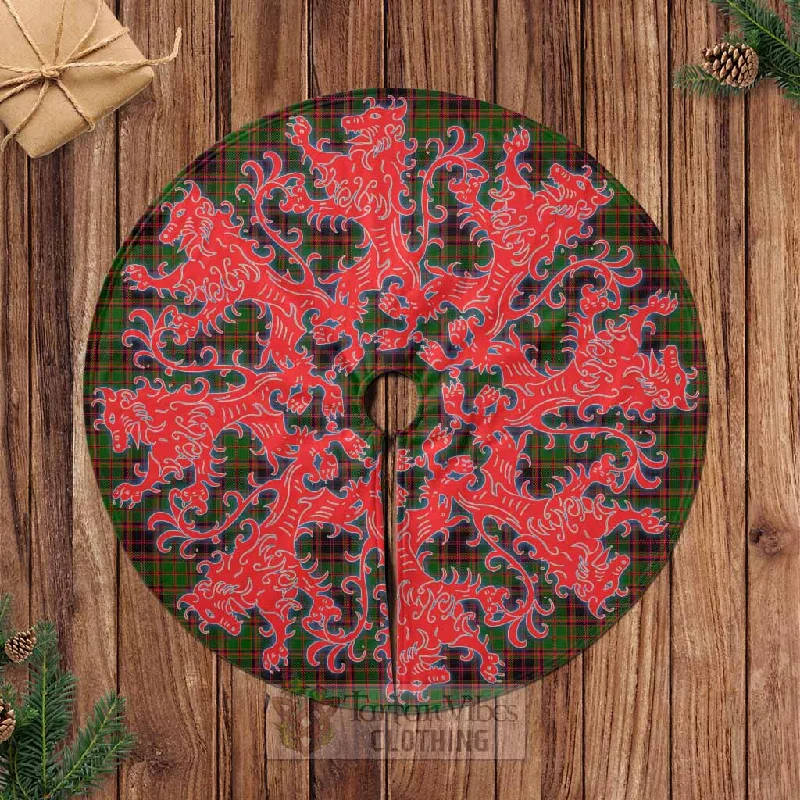 Buchan Tartan Christmas Tree Skirt Lion Rampant Style linen skirt natural