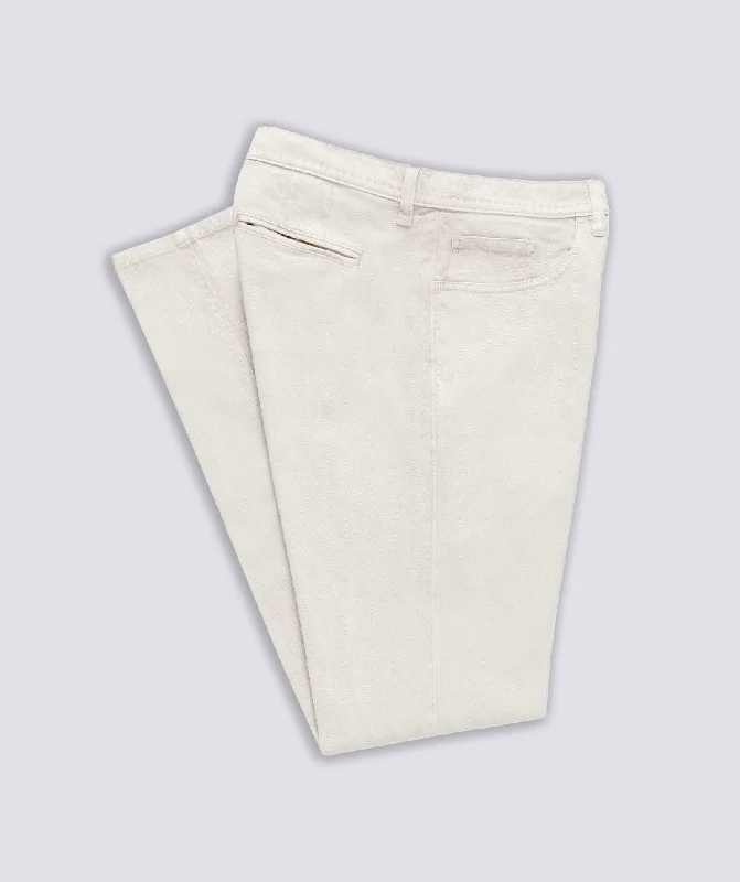 Bristol Twill Hybrid 5-Pocket Pant (Stone) Stylish Paperbag Waist Pants