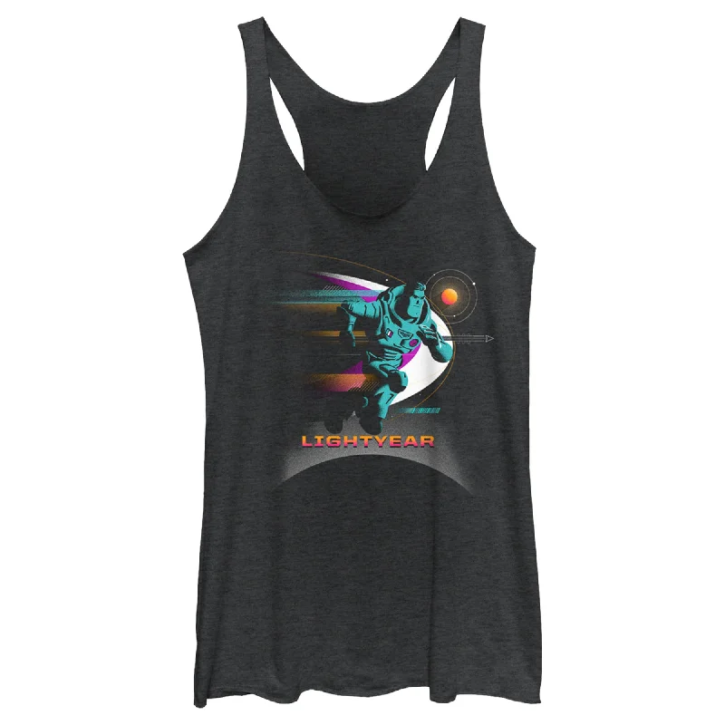 Women's Lightyear Buzz Running Planets Logo Racerback Tank Top casual tank top