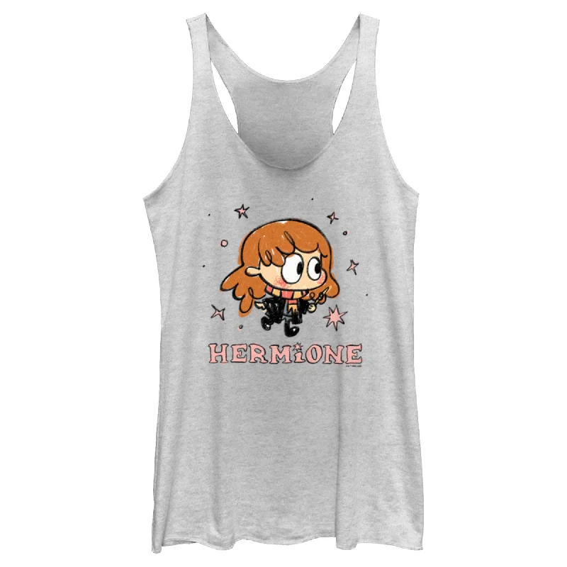 Women's Harry Potter Hermione Starry Cartoon Racerback Tank Top scoop neck tank