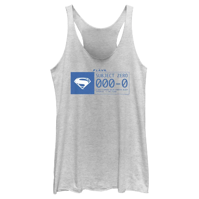 Women's The Flash Supergirl Subject Zero Blue Racerback Tank Top silver tank top