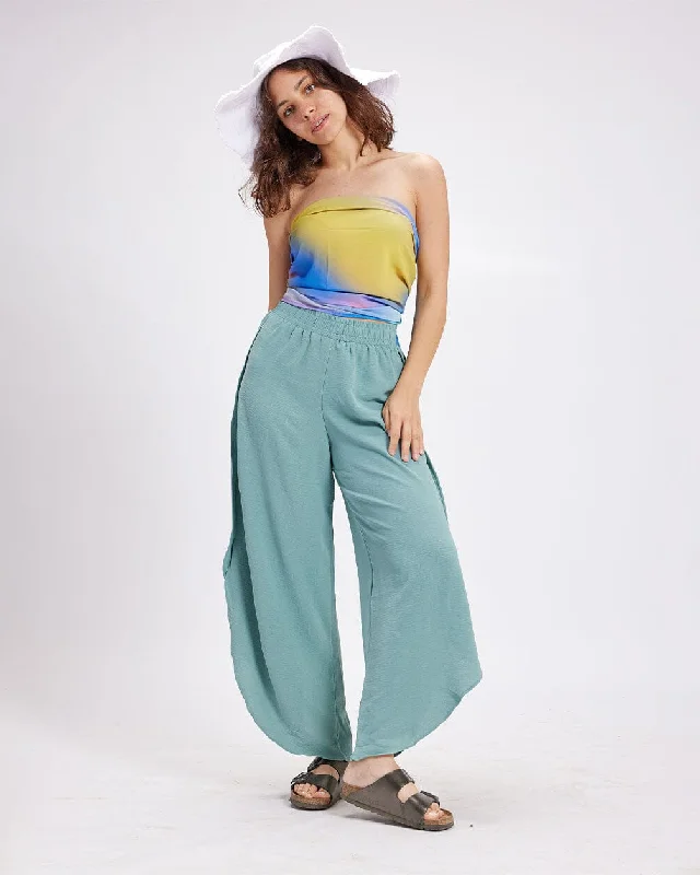 Mint Slit Pants Wide-Legged Palazzos