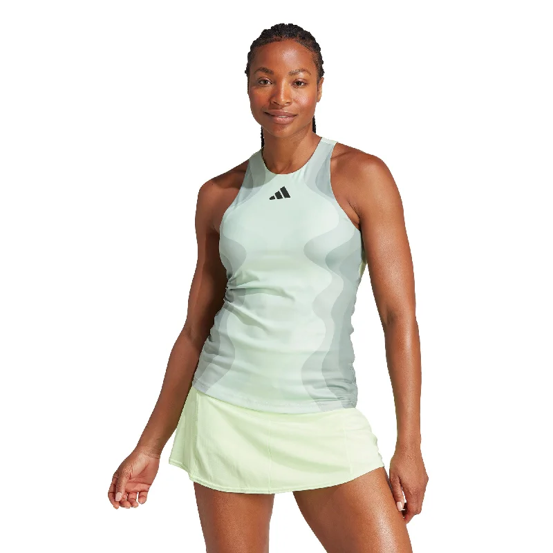 Adidas Y-Tank Pro Semi Green Womens Tennis Tank cherry red tank
