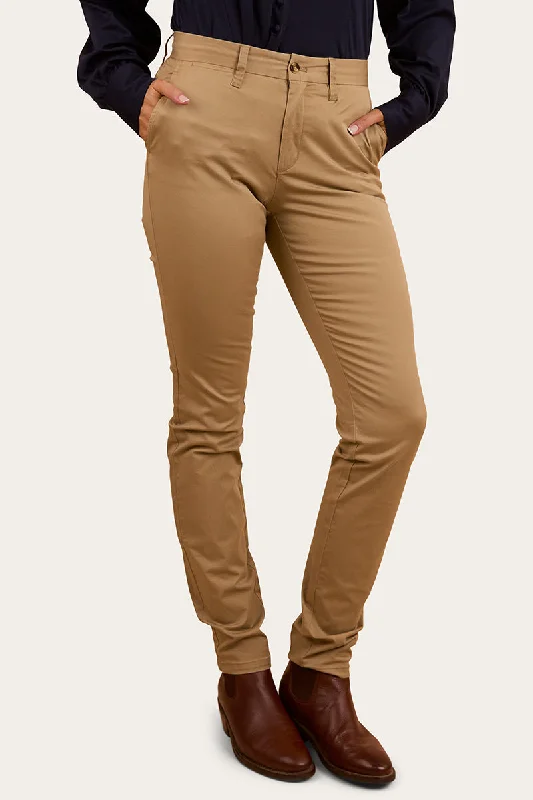 Scottsdale Womens Regular Fit Chino Pant - Clay Comfortable Fleece Pants