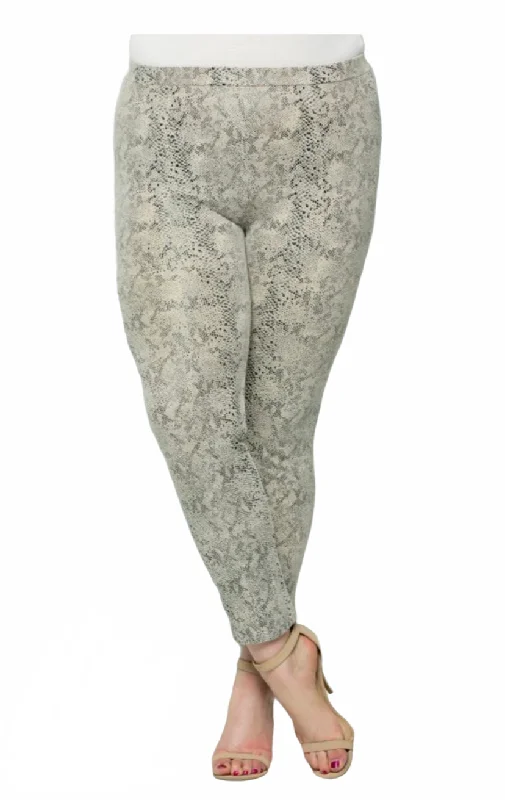Snake Skin Pants Plus Size High-Waist Jeans