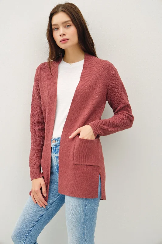 Jayna Ribbed Open Cardigan- 2 Colors! Real Fur Shearling Chenille