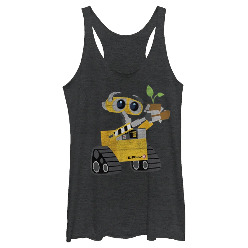 Women's Wall-E Earth Day The Plant in the Boot Racerback Tank Top cherry red tank