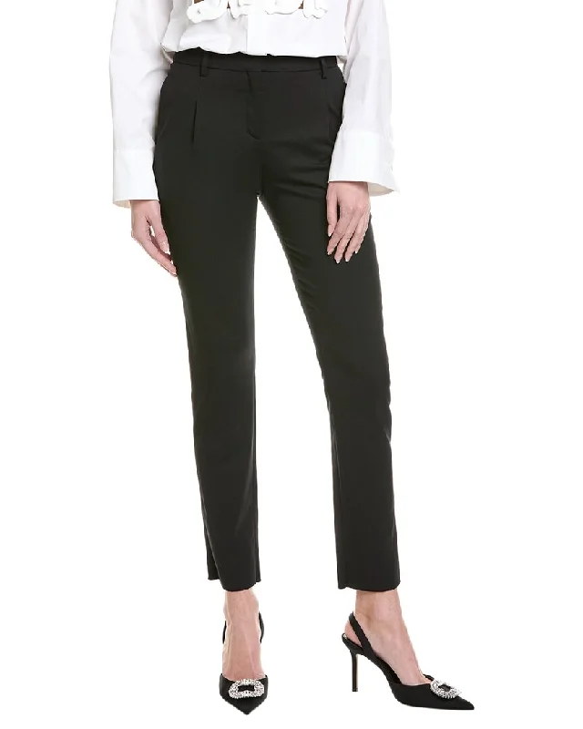 Valentino Silk-Lined Wool-Blend Pant Classic Flared Pants