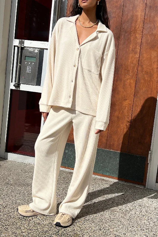RIB-KNIT PANT Formal Slim Pants