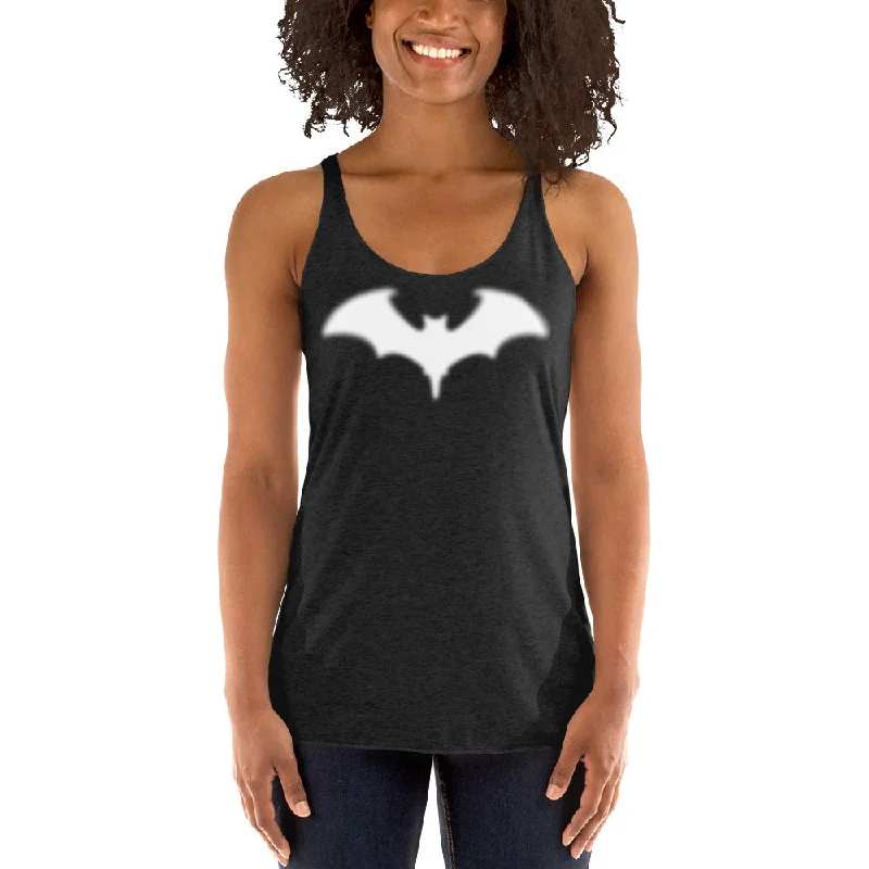 Blurry Bat Halloween Goth Women's Racerback Tank workout tank top