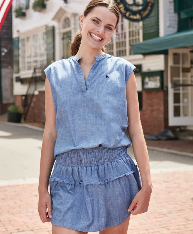 Ladies Chambray Skater Skirt wool skirt thick