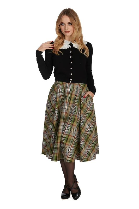 SOPHIA CHECK SWING SKIRT lace skirt delicate