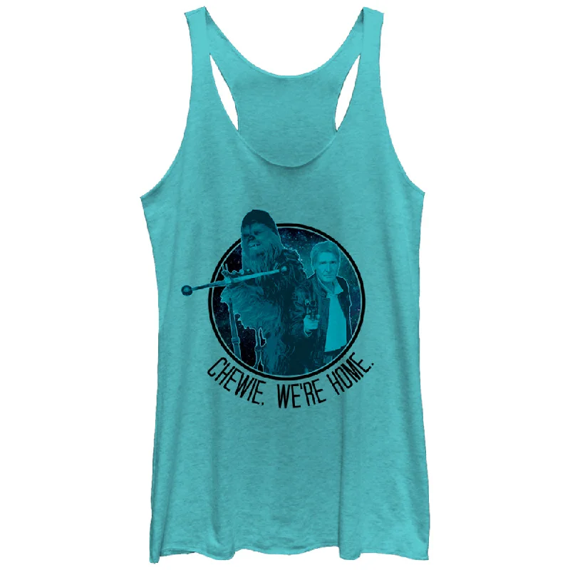 Women's Star Wars The Force Awakens Chewie We're Home Circle Racerback Tank Top boho tank top Women's Star Wars The Force Awakens Chewie We're Home Circle Racerback Tank Top boho tank top