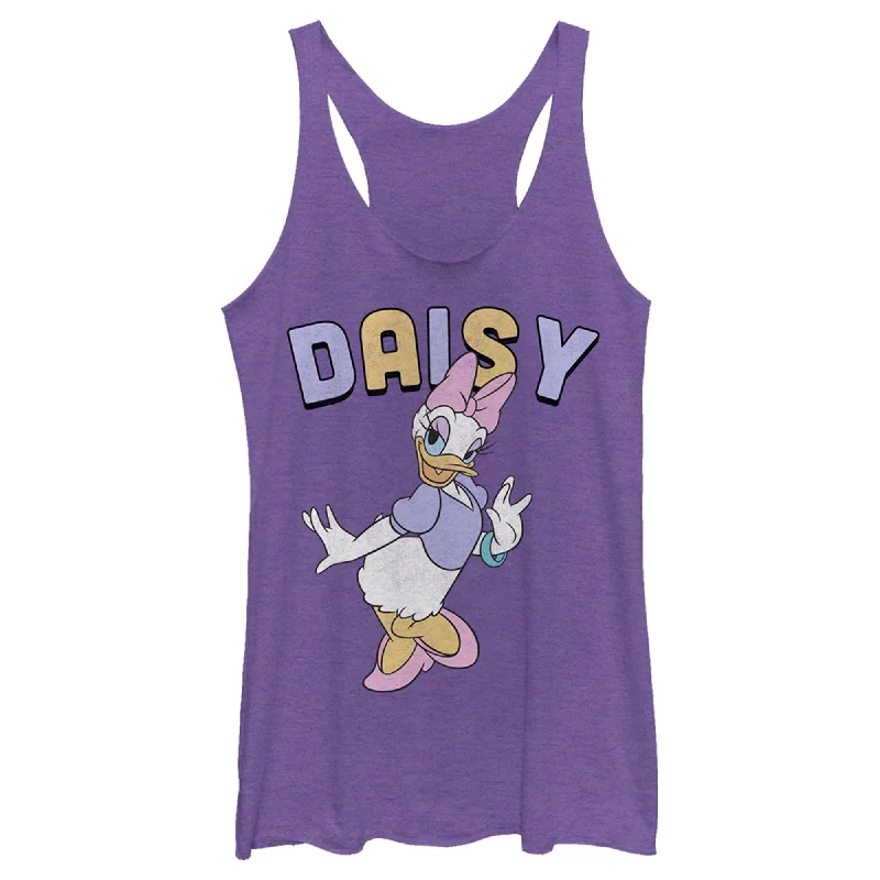Women's Mickey & Friends Daisy Duck Racerback Tank Top peach tank top