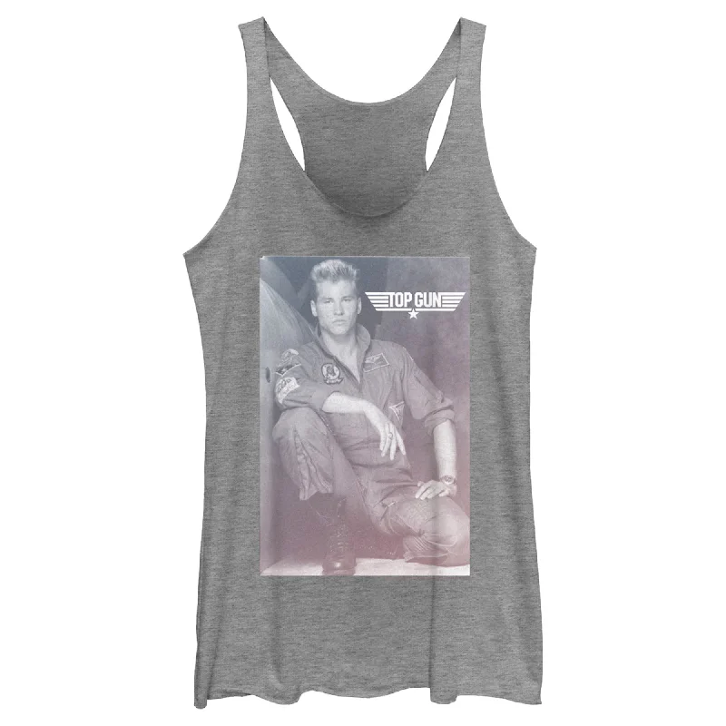 Women's Top Gun Iceman Photo Racerback Tank Top striped tank top