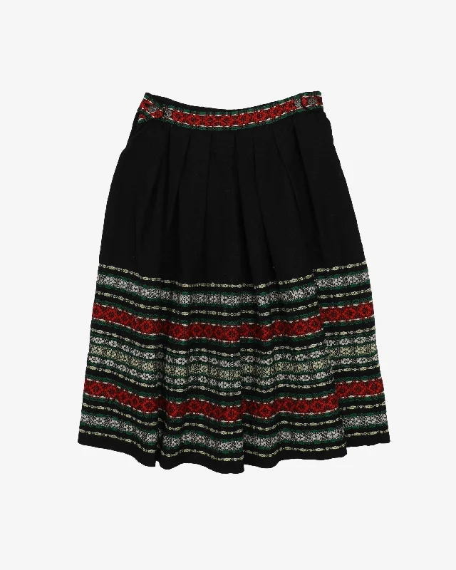 1950s German Bavarian Style Wool Skirt - S denim skirt classic