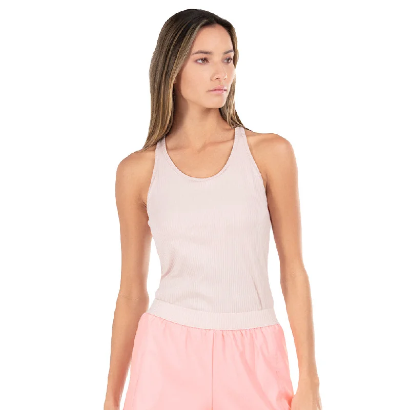 KSwiss Rib Womens Tennis Tank with Bra coral tank top
