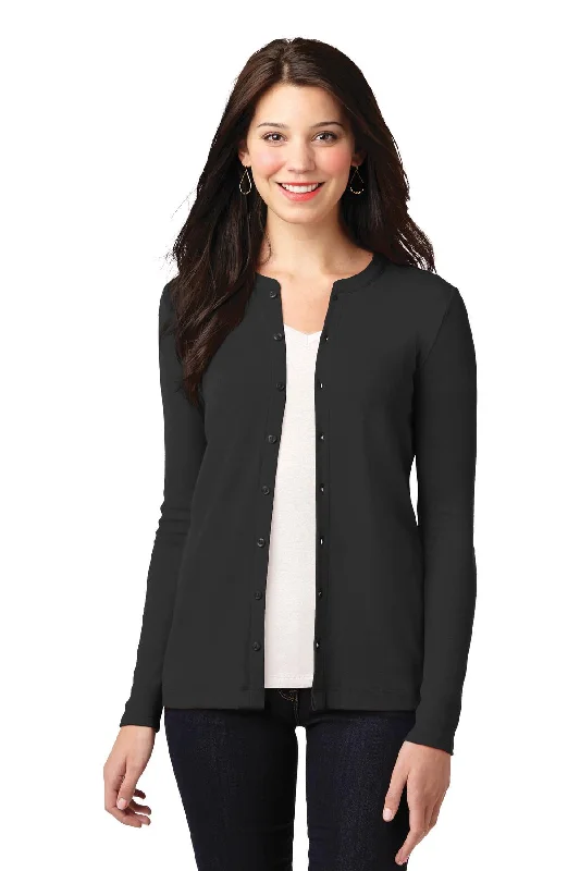 Port Authority Ladies Concept Stretch Button-Front Cardigan. LM1008 Real Fur Shearling Chenille Port Authority Ladies Concept Stretch Button-Front Cardigan. LM1008 Real Fur Shearling Chenille