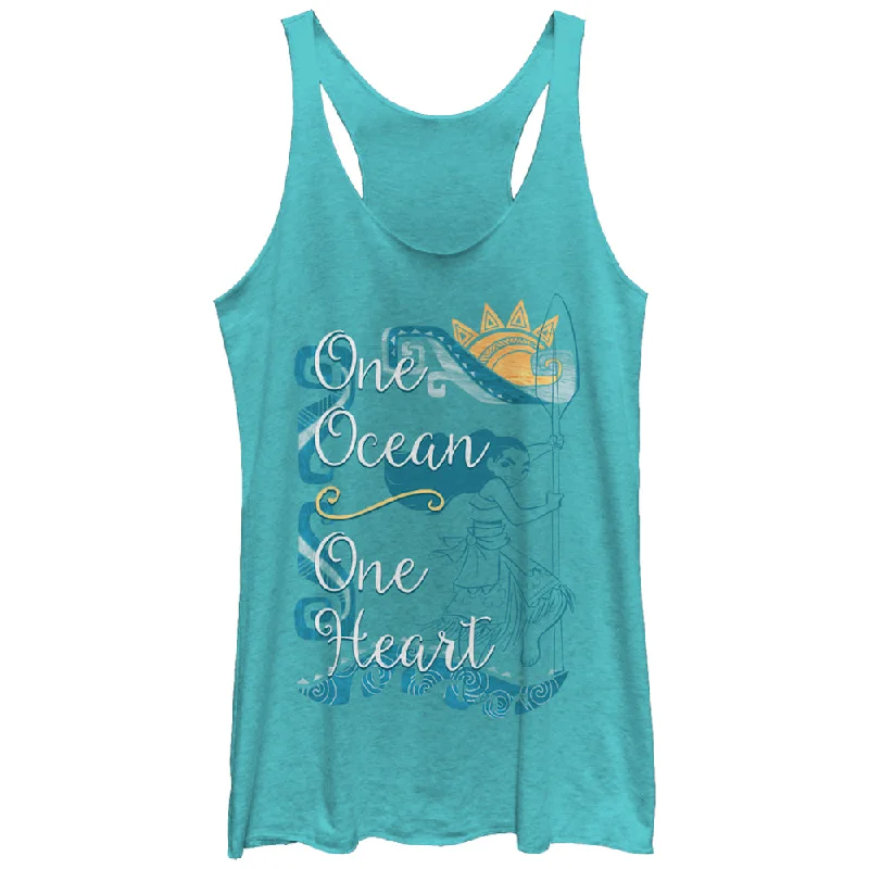 Women's Moana One Heart Racerback Tank Top solid color tank