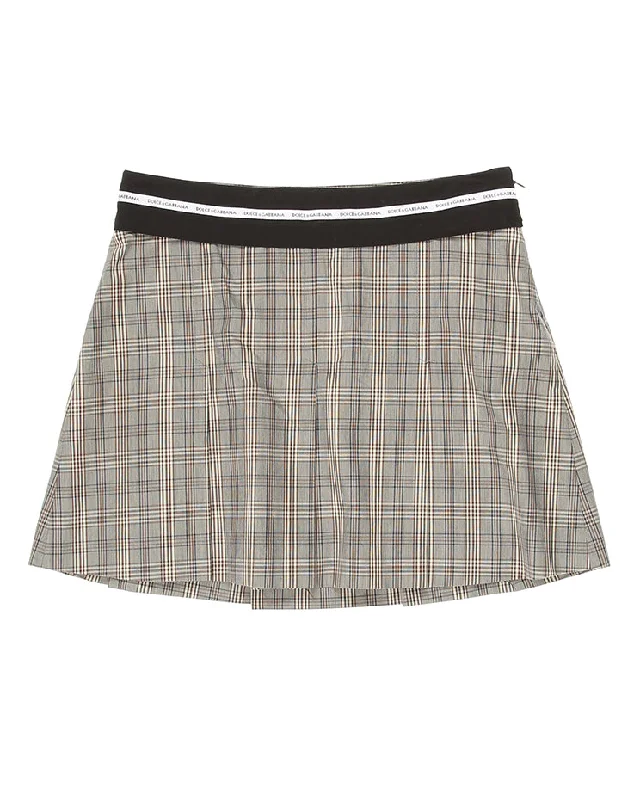 Dolce & Gabbana Checked mini Skirt - S / M wrap skirt elegant