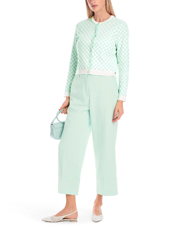 MARC CAIN Mint Check Cardigan Elegant Classic Vintage