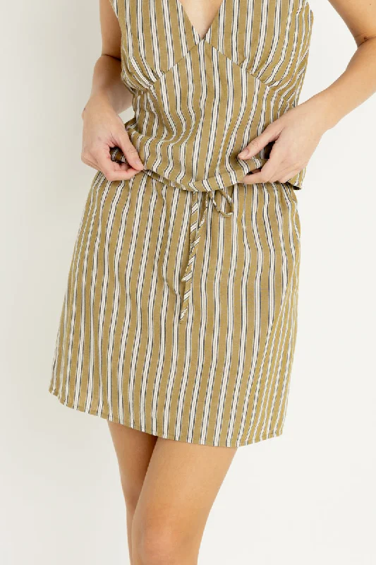 Lenny Drawcord Skirt Olive low waist skirt