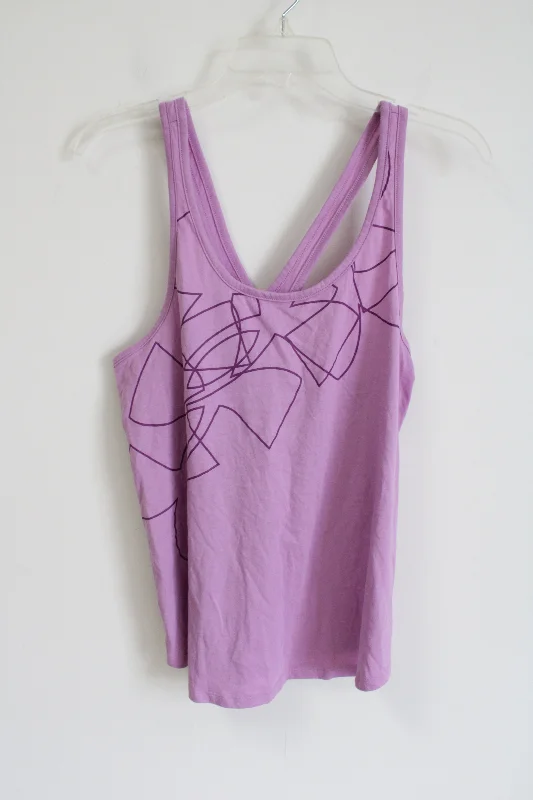 Under Armour HeatGear Purple Logo Tank | M silver tank top