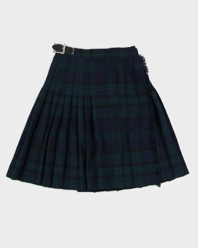 Vintage 1960s Plaid Wool Mini Skirt - XXS lightweight skirt design