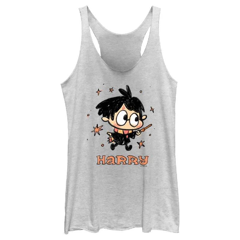 Women's Harry Potter Starry Cartoon Harry Racerback Tank Top flowy tank top