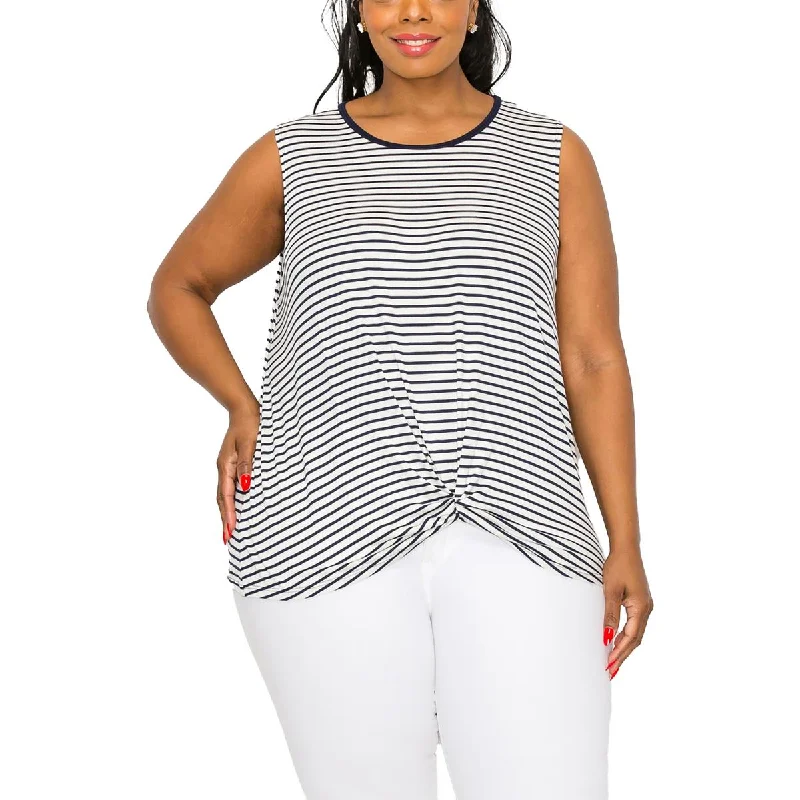 Coin 1804 Womens Plus Striped Rayon Tank Top strapless tank top