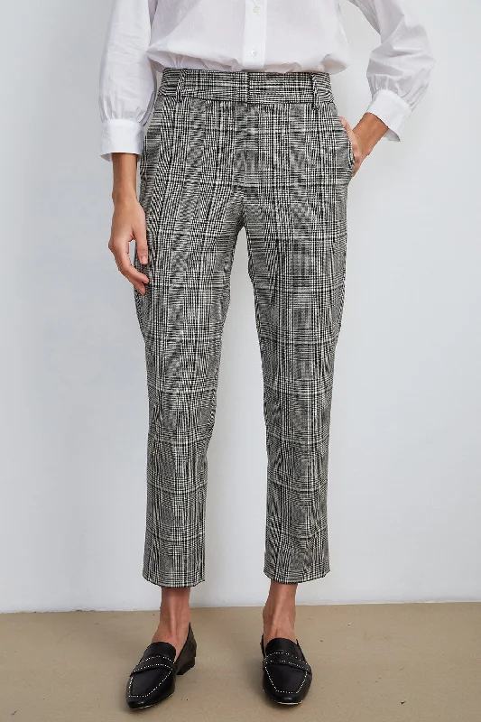 ABIGAIL PLAID STRAIGHT LEG PANT Chic Checkered Pants