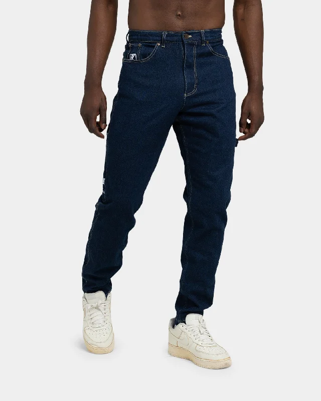 Karl Kani Retro Denim Pants Dark Blue Trendy Printed Pants