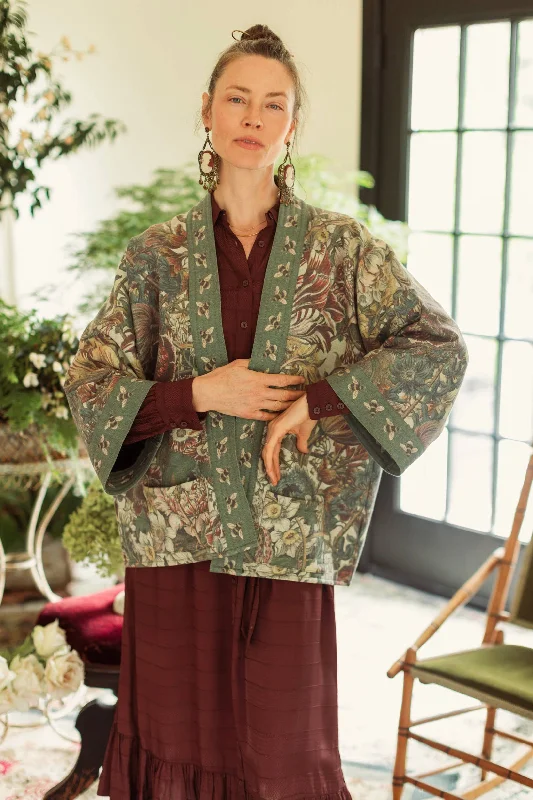 Love Grows Wild Fleece Cardigan Silk Blend Satin Velvet