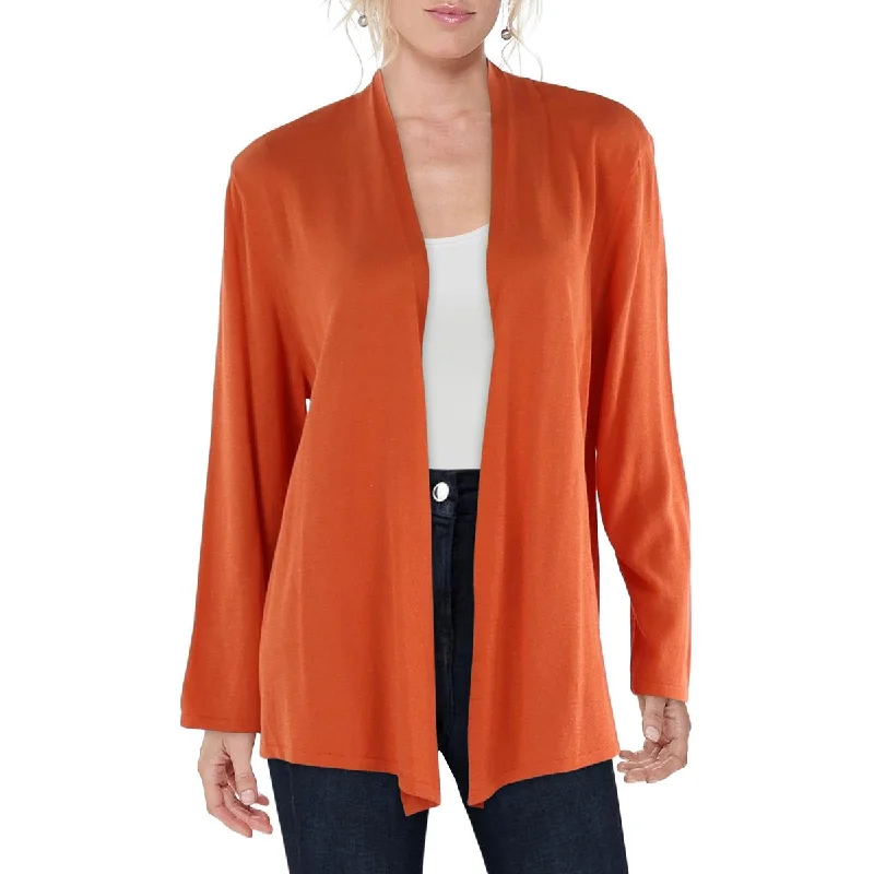 Kasper Womens Open Front Three Quarter Sleeve Cardigan Sweater Front Pockets Side Pockets Patch Pockets Kasper Womens Open Front Three Quarter Sleeve Cardigan Sweater Front Pockets Side Pockets Patch Pockets