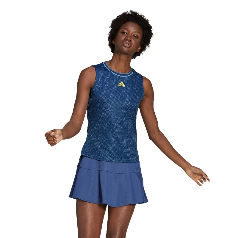 Adidas Primeblue Printed Match Navy Womens Tennis Tank Top strapless tank top