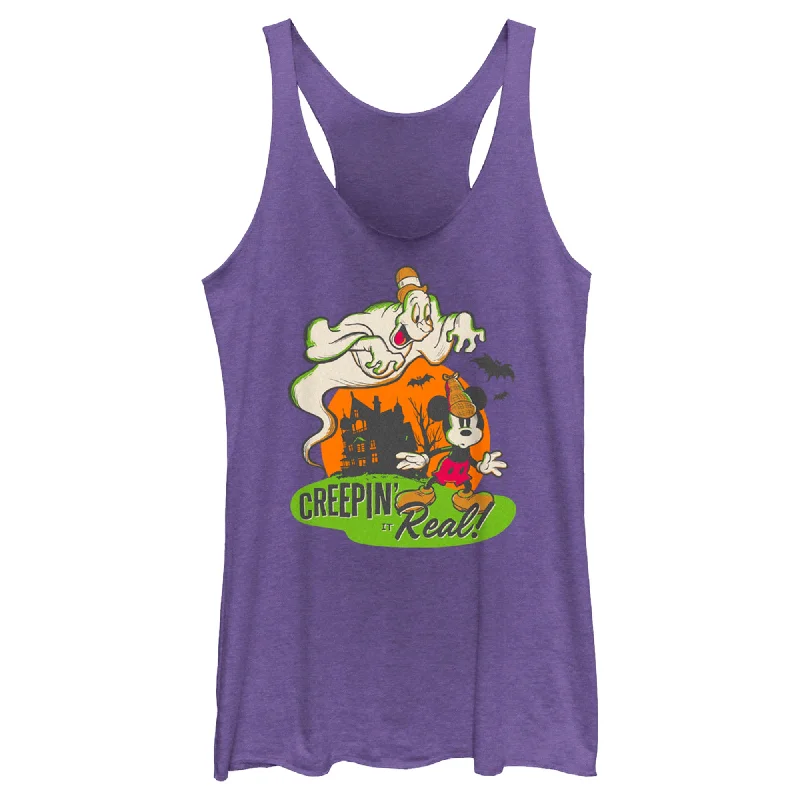 Women's Mickey & Friends Halloween Retro Mickey Mouse Creepin' it Real Racerback Tank Top sleep tank top Women's Mickey & Friends Halloween Retro Mickey Mouse Creepin' it Real Racerback Tank Top sleep tank top