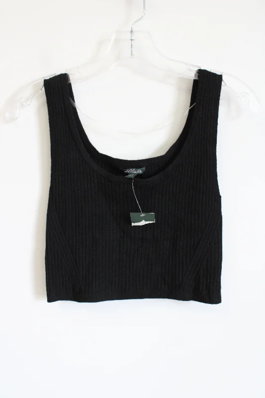 NEW Wild Fable Black Ribbed Knit Crop Tank | M cotton tank top
