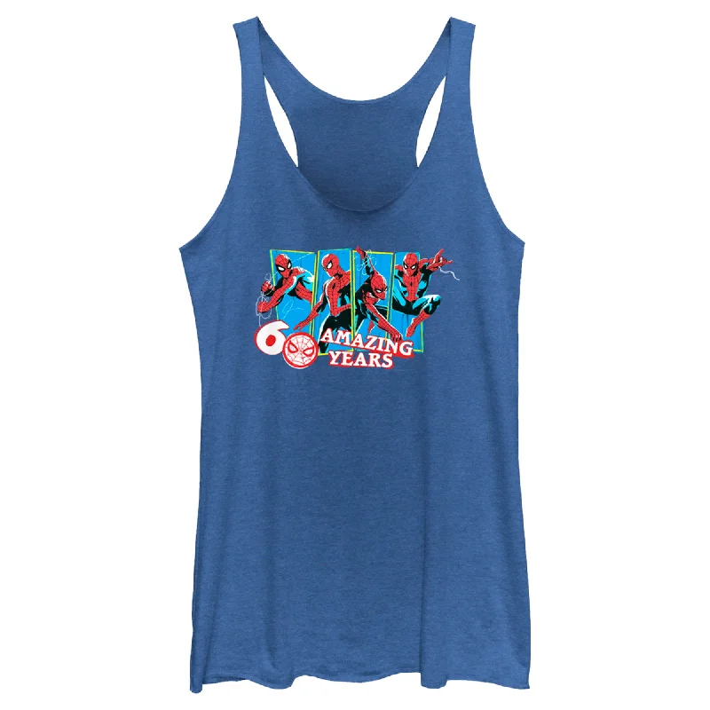 Women's Spider-Man: Beyond Amazing 60 Amazing Years Racerback Tank Top turquoise tank top Women's Spider-Man: Beyond Amazing 60 Amazing Years Racerback Tank Top turquoise tank top