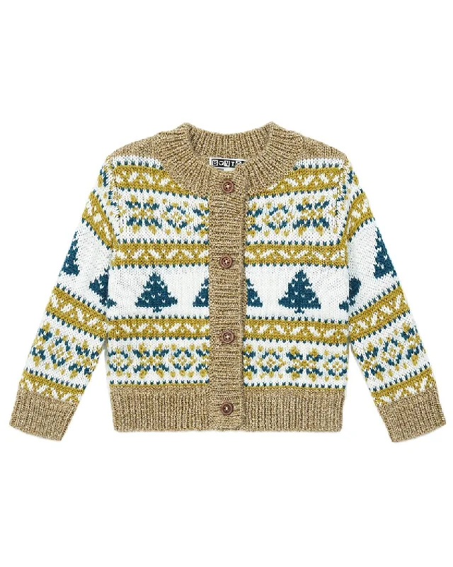 BONTON Wool-Blend Cardigan Solid Color Striped Floral Print